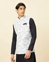 Winter White Marble Printed Jacket image number 0